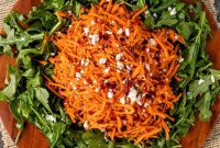 Moroccan Carrot Salad with Cumin, Orange, and Harissa Dressing