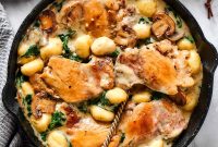 Creamy Chicken and Gnocchi Skillet with Garlic Parmesan Sauce