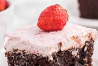Strawberry Chocolate Poke Cake Recipe for Moist Layer Cake