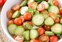 Refreshing Cucumber and Tomato Salad with Lemon-Dill Dressing