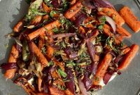 Warm Roasted Carrot Salad with Herbed Tahini Dressing