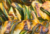 Grilled Zucchini Ribbons with Spicy Sriracha Marinade
