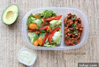 Crispy Taco Salad with Avocado Herb Dressing