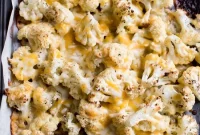 Crispy Cheddar-Roasted Cauliflower with Garlic and Herbs