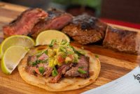 Wood-Fired Mango Carne Asada Tacos with Asada-Style Guacamole