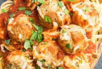 One-Pan Meatball Casserole with Cheesy Tomato Sauce
