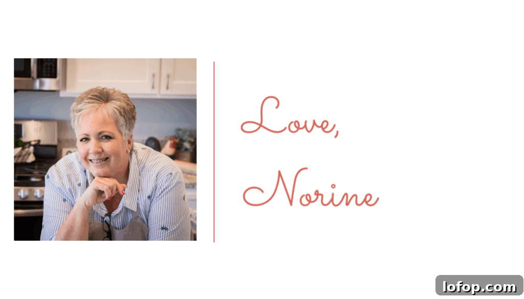 Photo and signature of Norine from Norine's Nest.