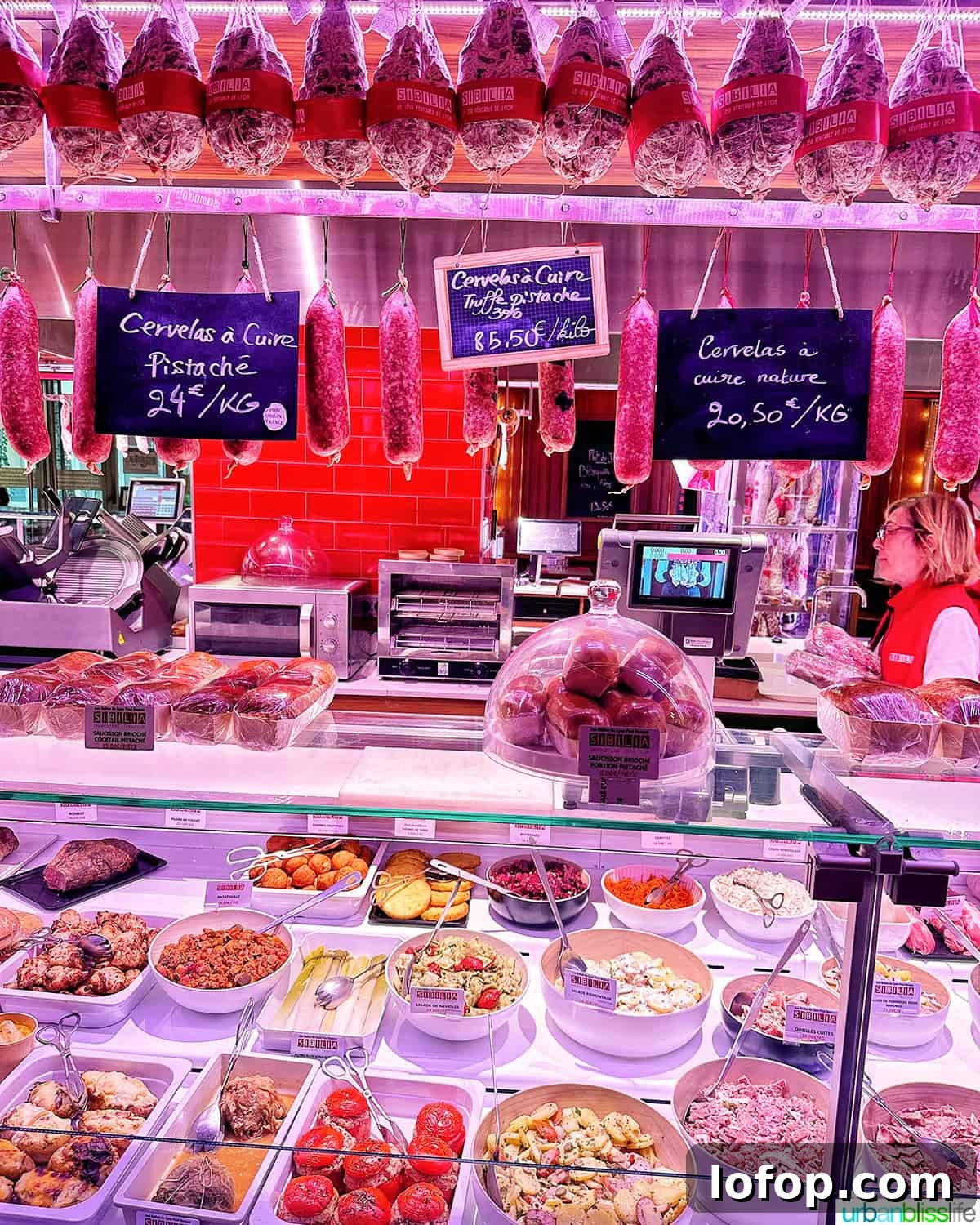 assorted foods at les halles de lyon food market