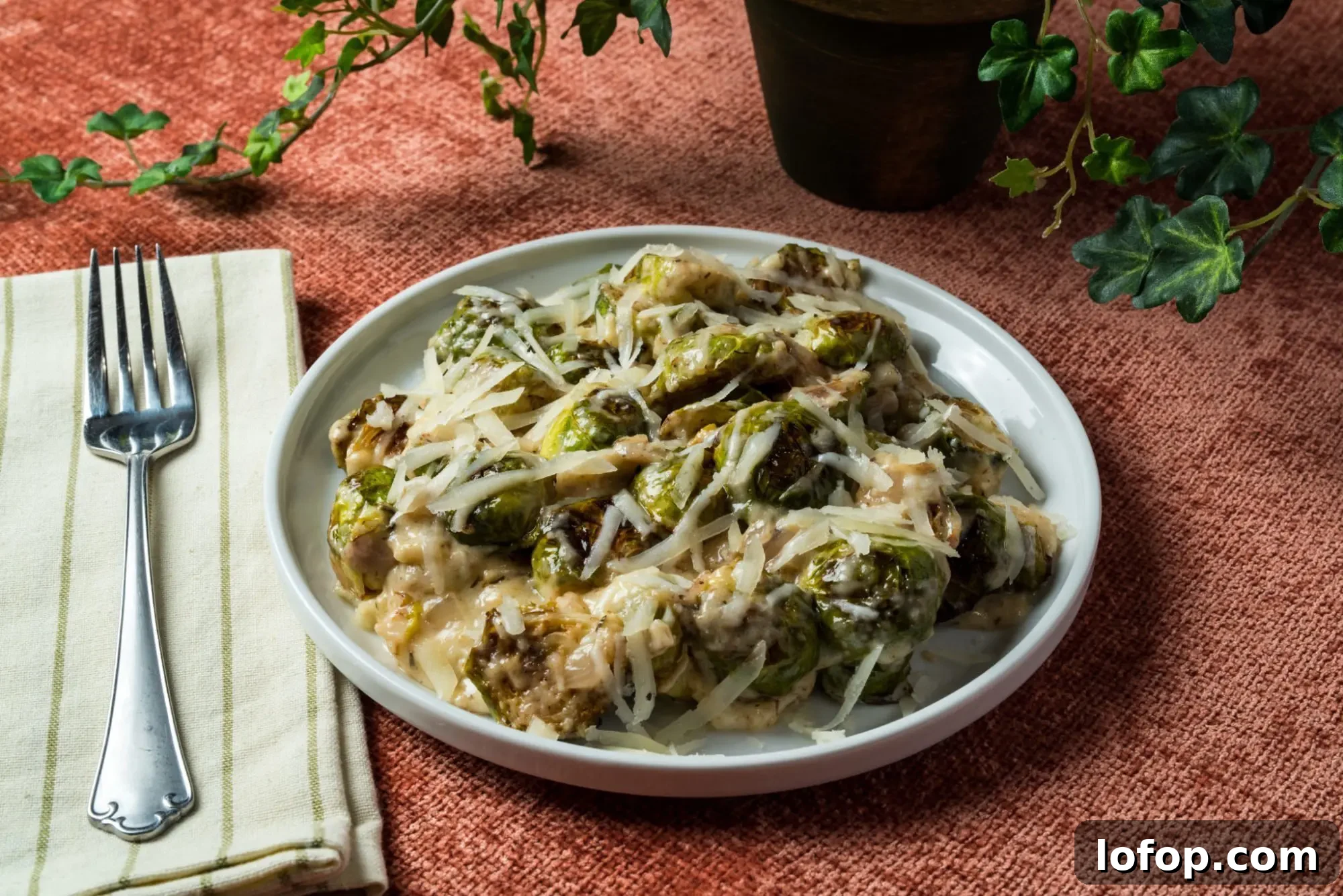 Southwest Burrito Bowl with Cilantro Lime Rice and Black Beans 14 Brussels Sprouts in Manchego Cheese Sauce