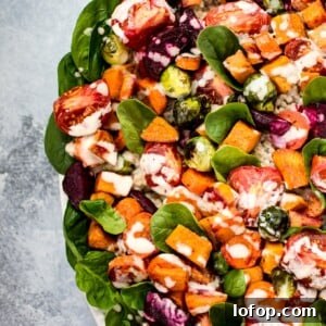 Roasted Vegetable and Barley Salad with Lemon Herb Dressing 7 This roasted vegetable salad with barley doubles as a vegan meal prep idea! Topped with a delicious maple tahini dressing, it makes a healthy and satisfying light meal.