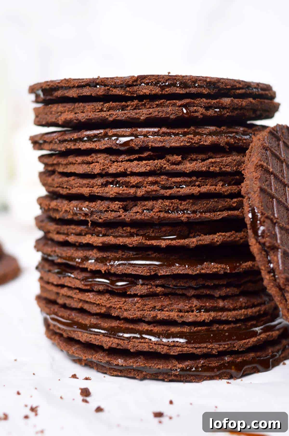 Chocolate Stroopwafels: Gooey Caramel-Filled Dutch Cookies 4 chocolate stroopwafels with caramel filling