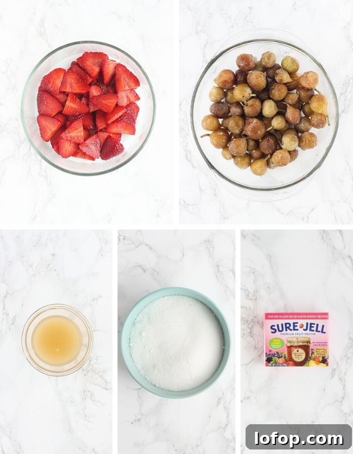 strawberry fig jam ingredients