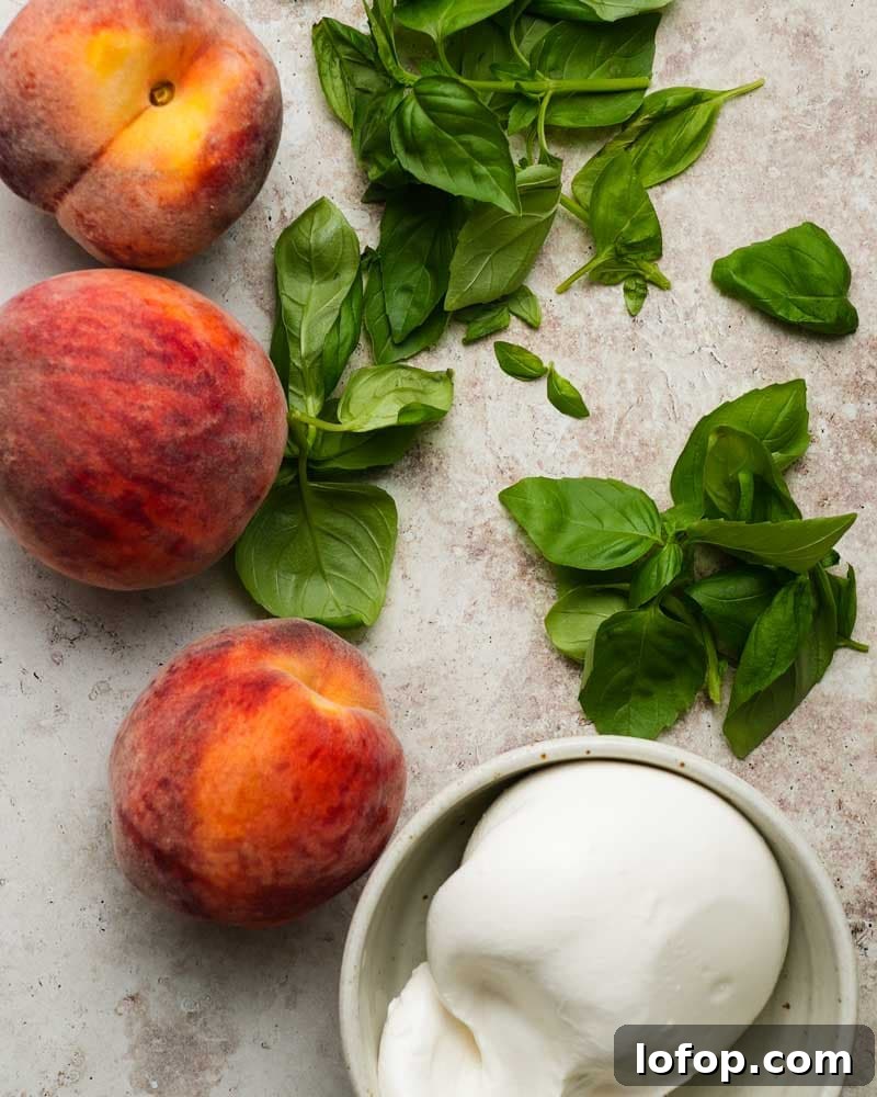 Peach and Burrata Caprese Salad with Balsamic Glaze 3 Peach and Burrata Caprese Salad