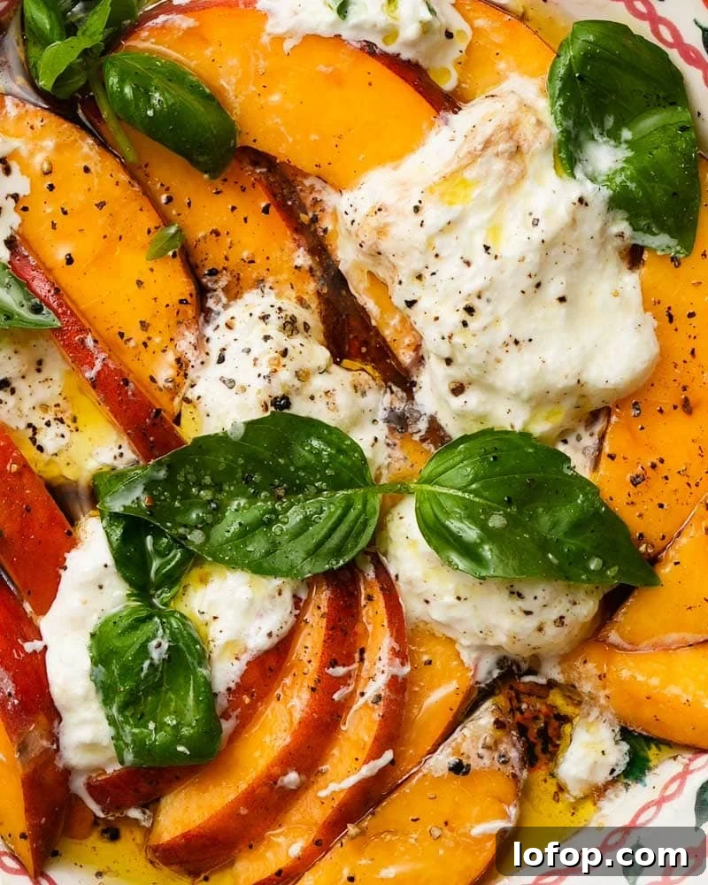 Peach and Burrata Caprese Salad with Balsamic Glaze 4 Peach and Burrata Caprese Salad