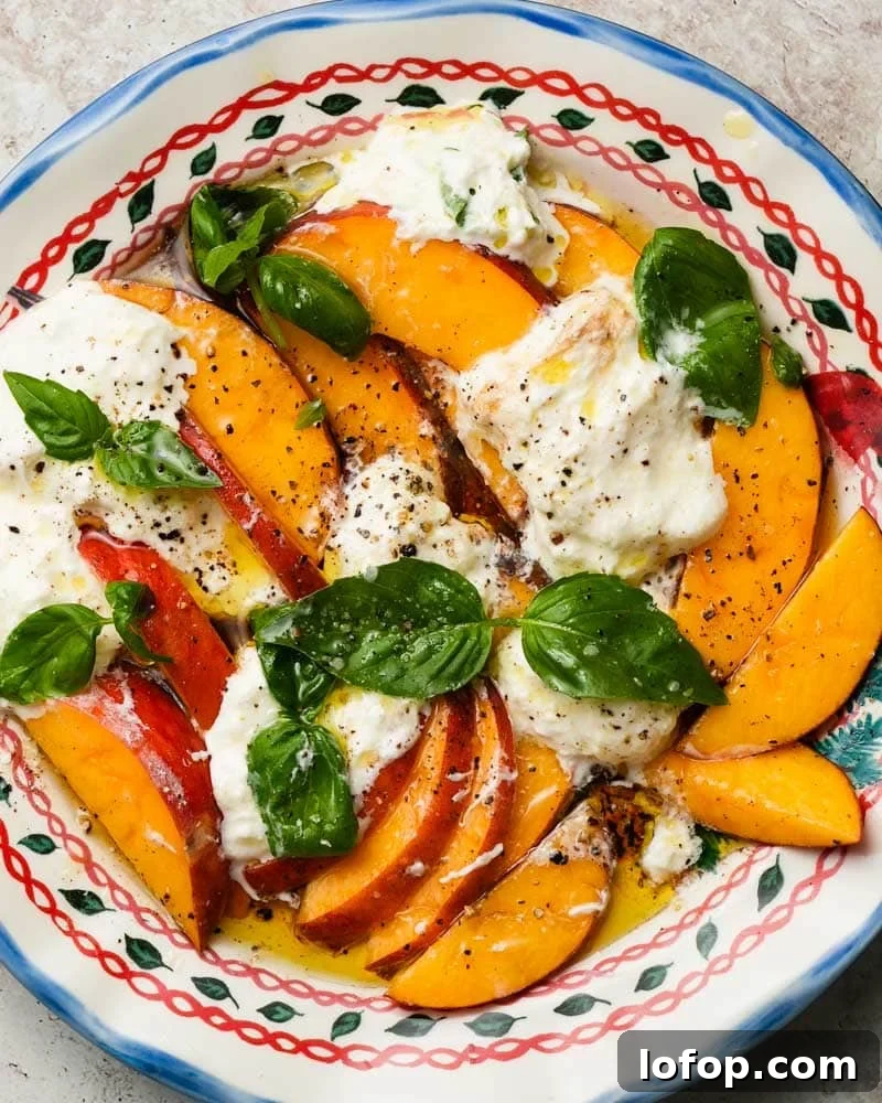 Peach and Burrata Caprese Salad with Balsamic Glaze 5 Peach and Burrata Caprese Salad