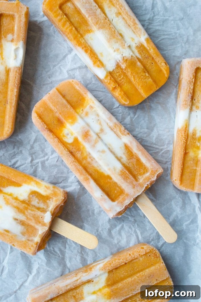 Caramelized Peaches & Cream Popsicles