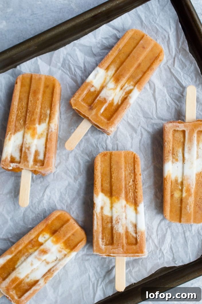 Caramelized Peaches & Cream Popsicles