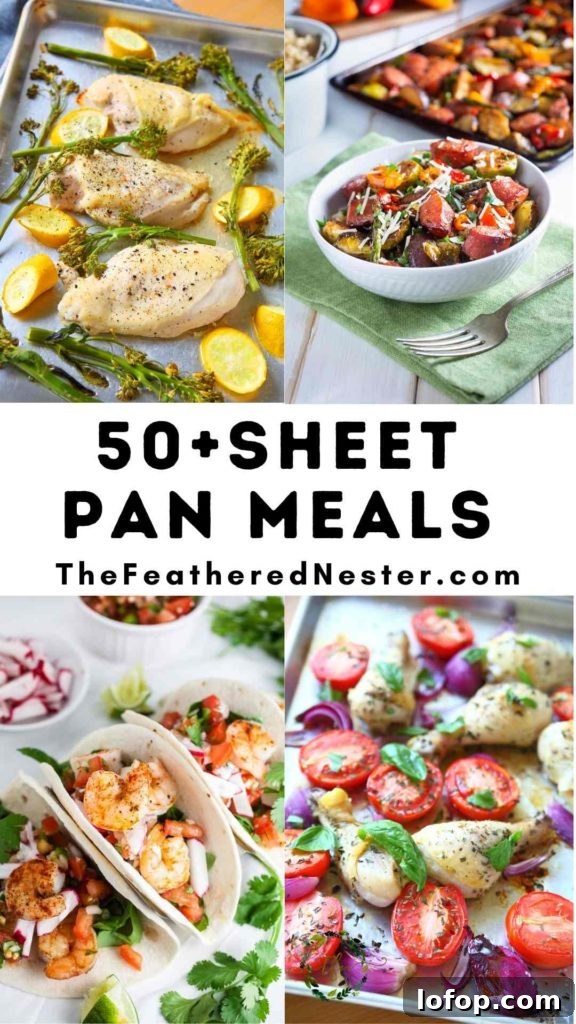 A collage of sheet pan dinners