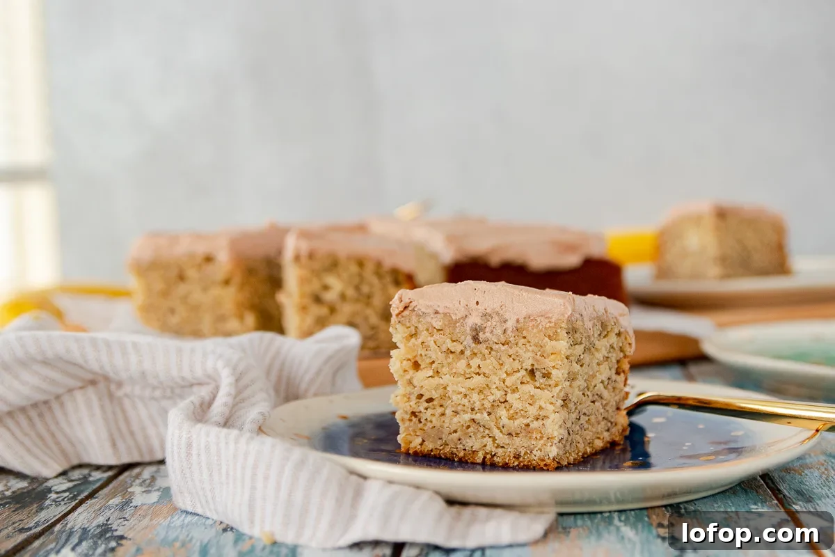 Moist Banana Snack Cake with Creamy Nutella Frosting 4 img 13466 6