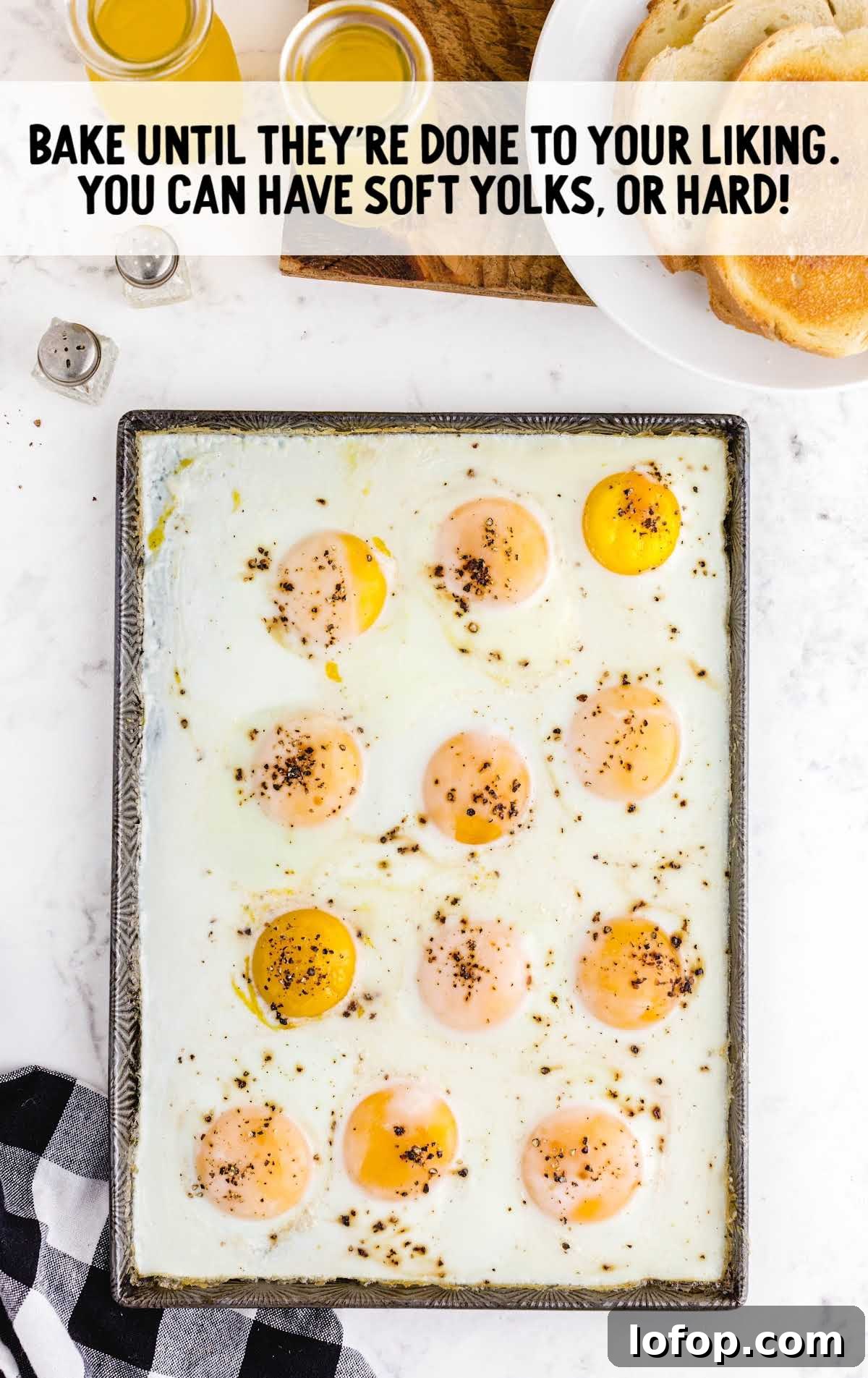 eggs after being baked on a sheet pan