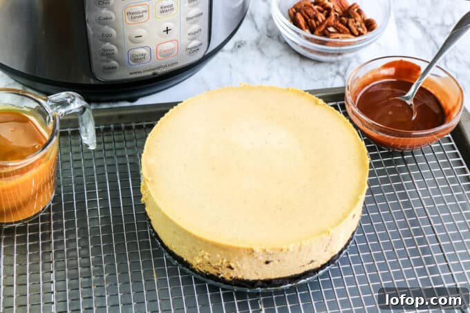 Instant Pot Pumpkin Turtle Cheesecake Recipe 6 img 13655 5