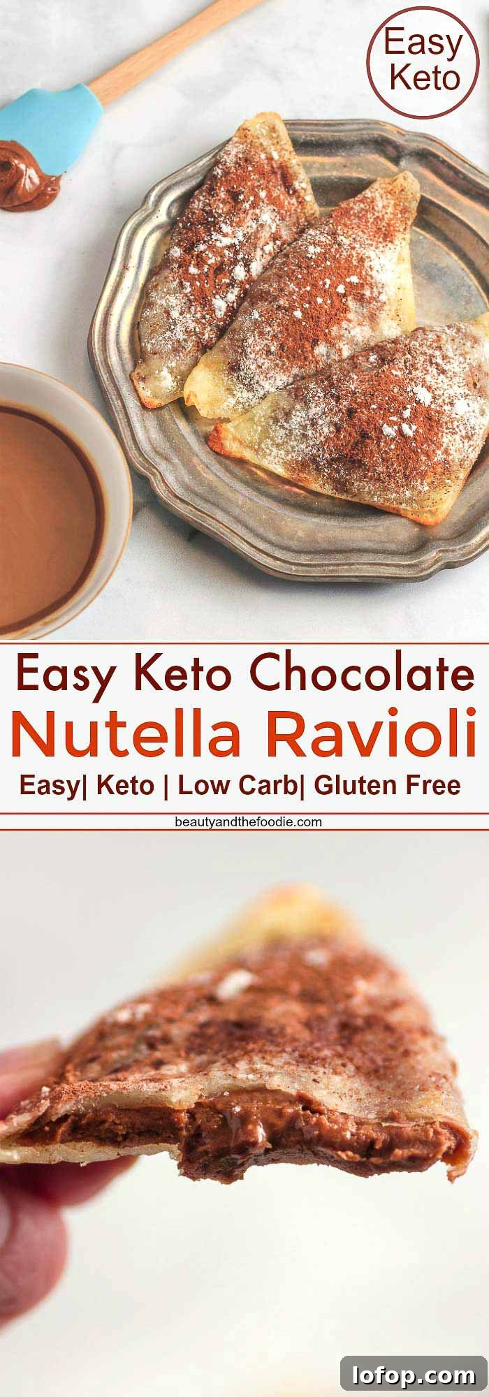 Easy Keto Chocolate Nutella Ravioli- Low Carb, keto & gluten free