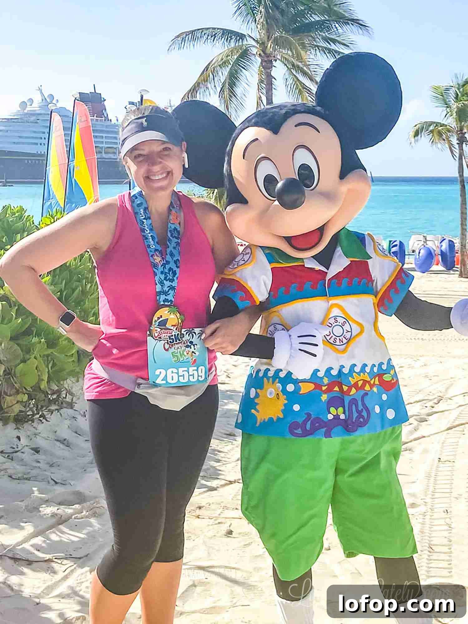 Disney Cruise Packing Checklist + Free Printable Guide 13 mickey mouse on castaway cay after 5k.
