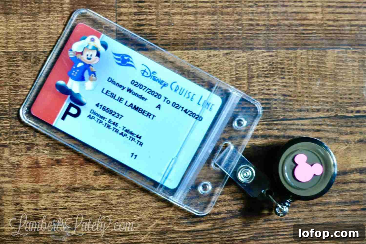 Disney Cruise Packing Checklist + Free Printable Guide 14 retractable card holder holding a disney cruise id.