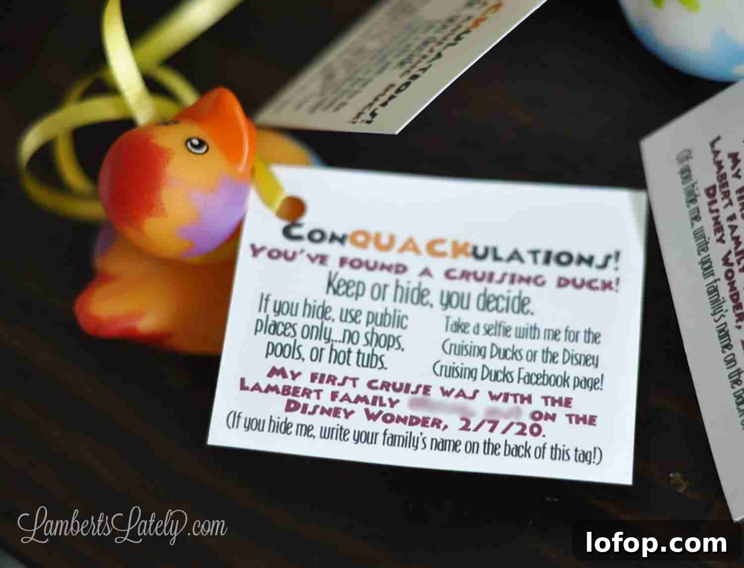Disney Cruise Packing Checklist + Free Printable Guide 7 cruise duck tag.