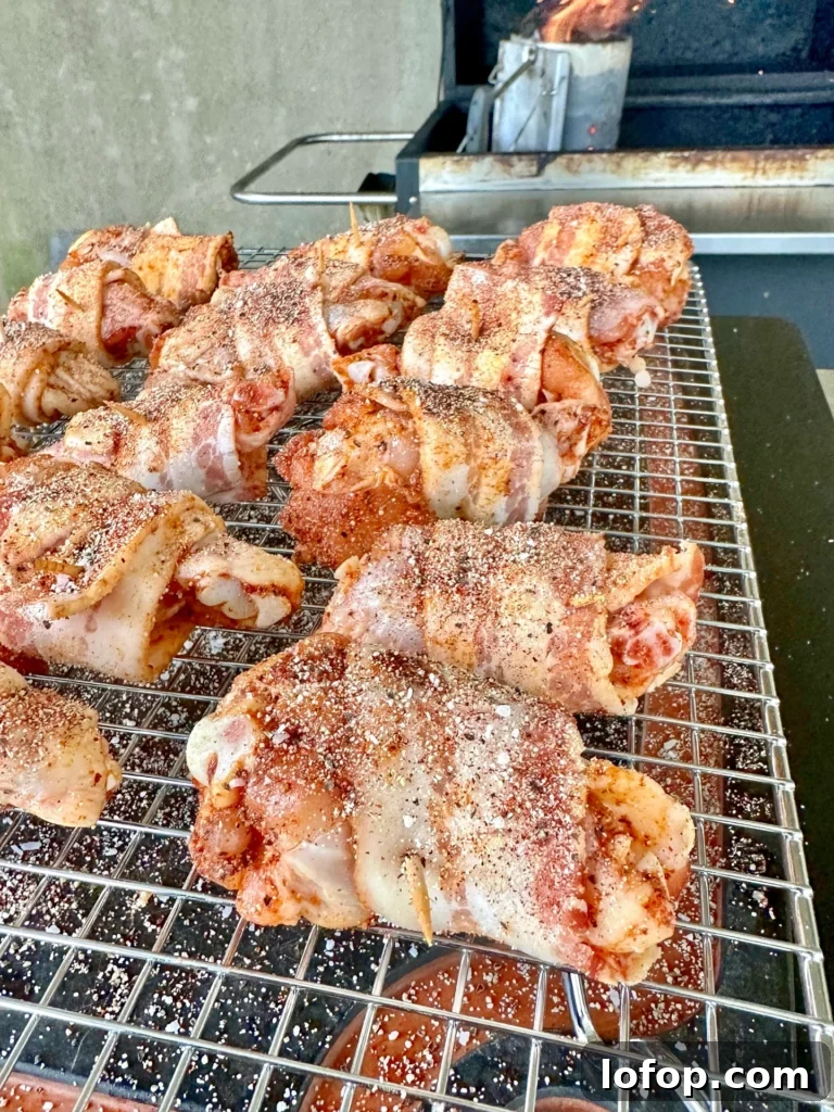smoking chicken wings
