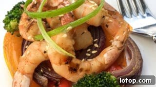 Keto Asian Shrimp and Veggies on a plate
