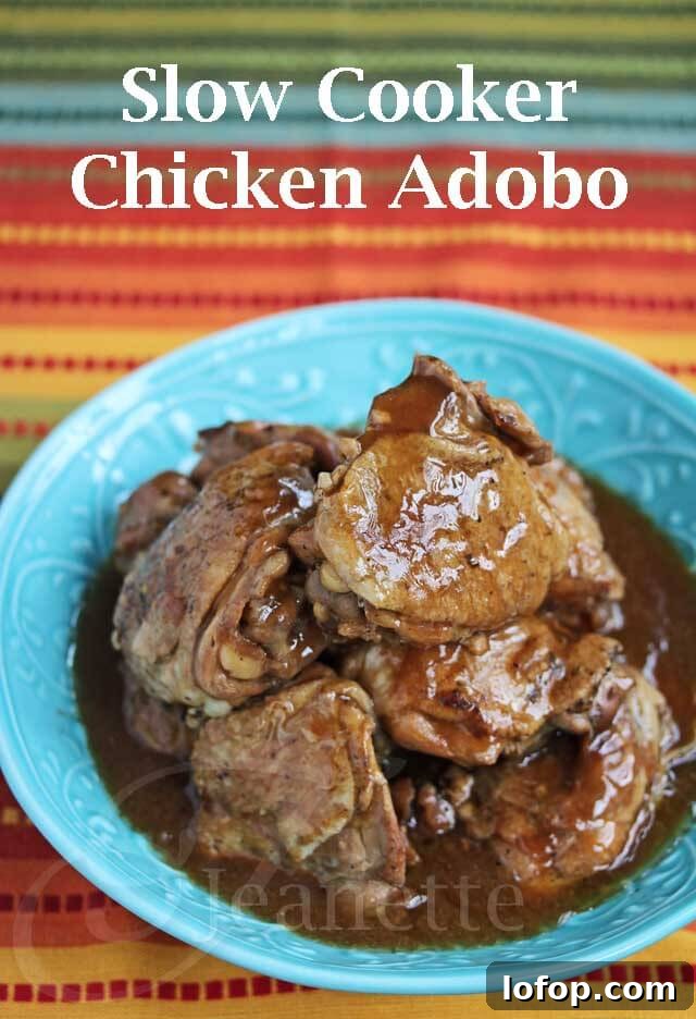 Slow Cooker Adobo Chicken © Jeanette's Healthy Living