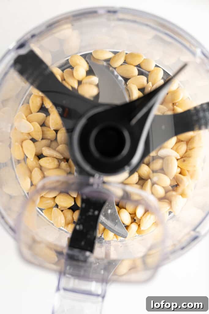 almonds in a food processor