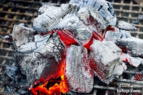 white hot coals for caveman cooking