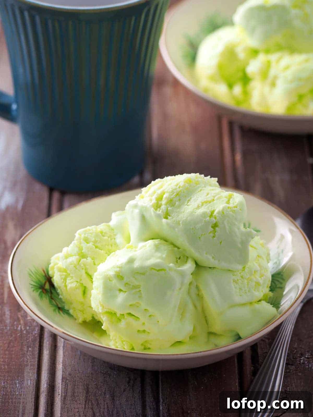 buko pandan ice cream in serving bowls