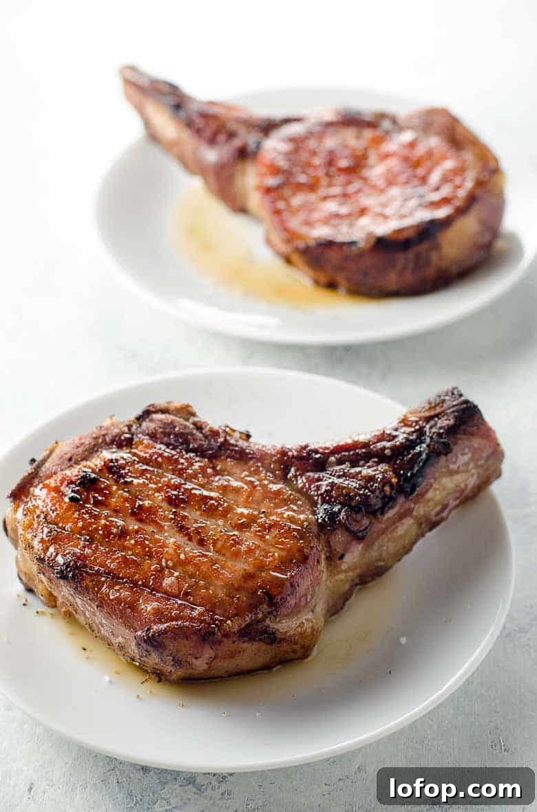Reverse Seared Pork Chops with Quick Shallot Herb Pan Sauce