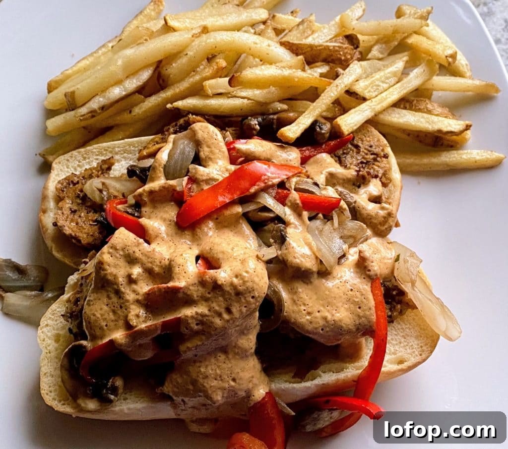 Philly Cheese Steak Sandwich with Seitan