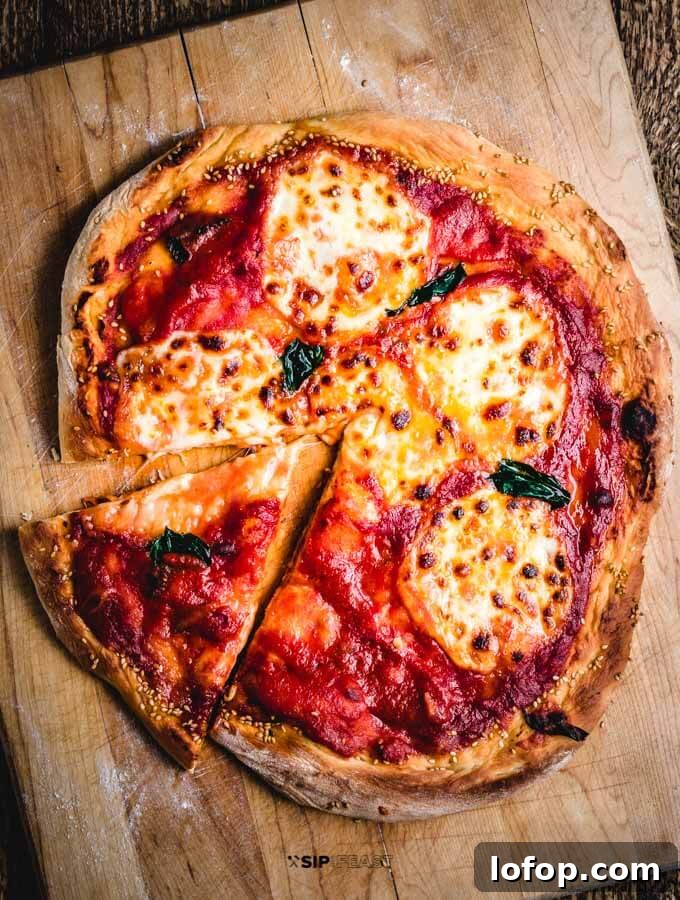 Margherita pizza made from store bought pizza dough featured image. 