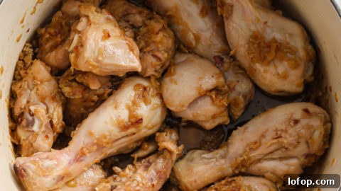 Sautéed chicken in a dutch oven.