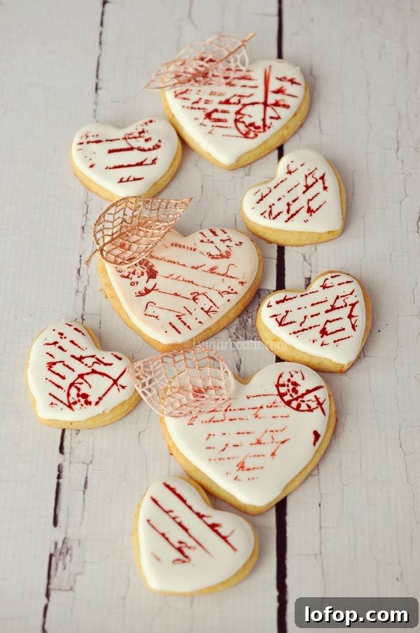 Stamped Orange Cardamom Cookie Postcards with Sugar Lace