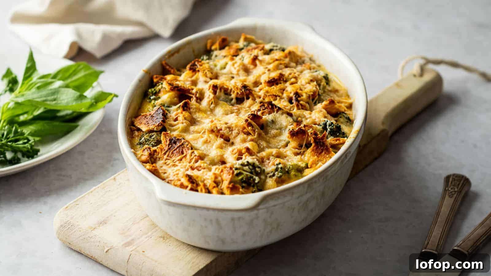 31 Budget-Friendly Winter Meals to Stretch One Grocery Trip Into a Week 20 Someone serving broccoli casserole.