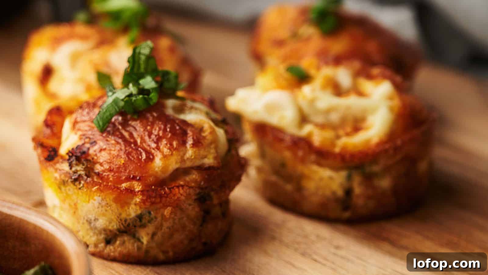 31 Budget-Friendly Winter Meals to Stretch One Grocery Trip Into a Week 27 Egg Bites on a board with a little parsley on top.