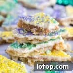 stack of king cake cracker candy toffee