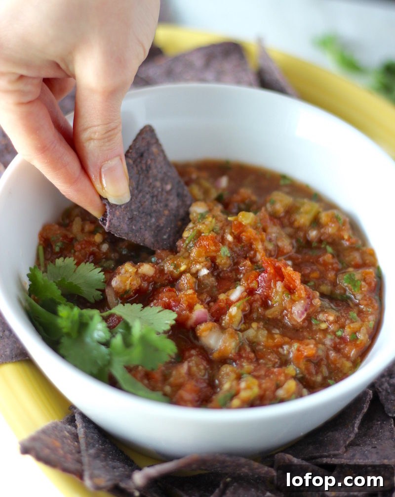 Blender Salsa Recipe: Quick Homemade Fresh Salsa 7 Simple Blender Salsa - a fresh, spicy salsa made with just a few ingredients and whipped up in seconds with an immersion blender! | fedandfulfilled.com