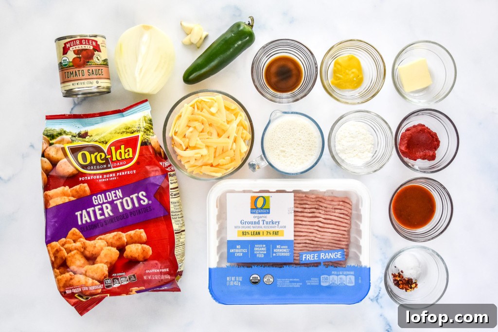 all ingredients used to prepare the casserole before prep.