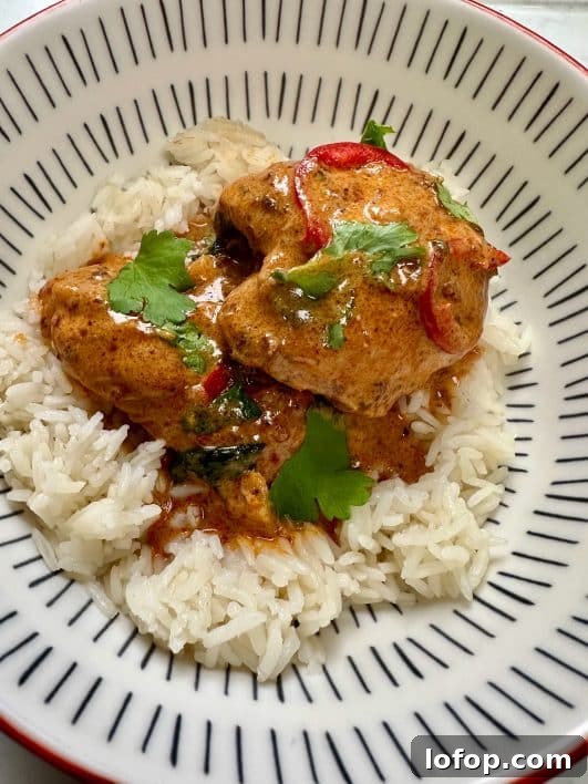 Thai Red Curry served with rice 