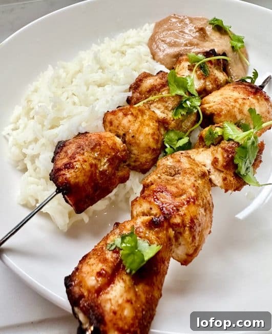 Satay Chicken Skewers cooked
