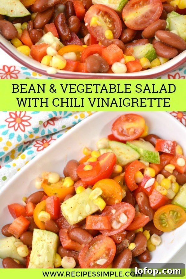 Bean and Vegetable Salad With Chili Vinaigrette