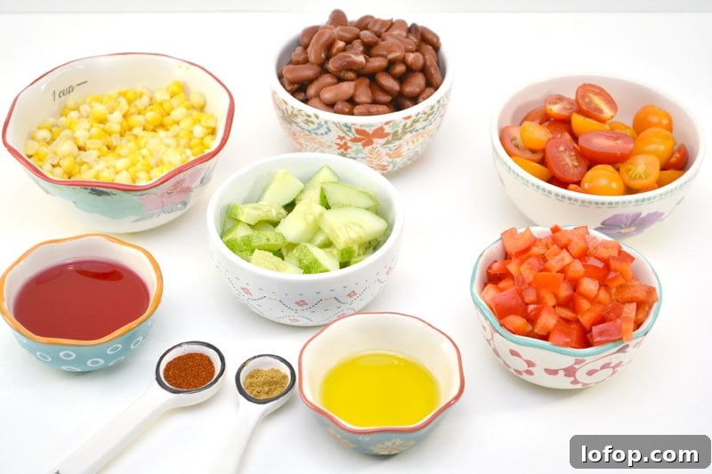 Bean Salad with Chili Vinaigrette Ingredients