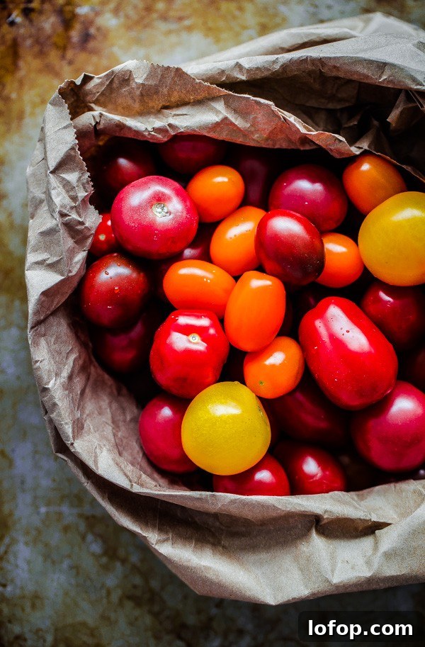 Small Heirloom Tomatoes in Paper Bag